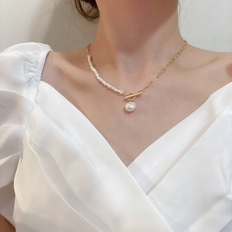 Pearl Trim Chain - 100% 천연 바로크 담수 진주 14K