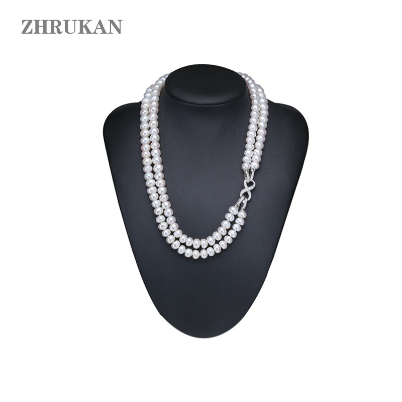 Pearl Trim Chain - 2020 진짜 천연 담수 진주 목걸이,