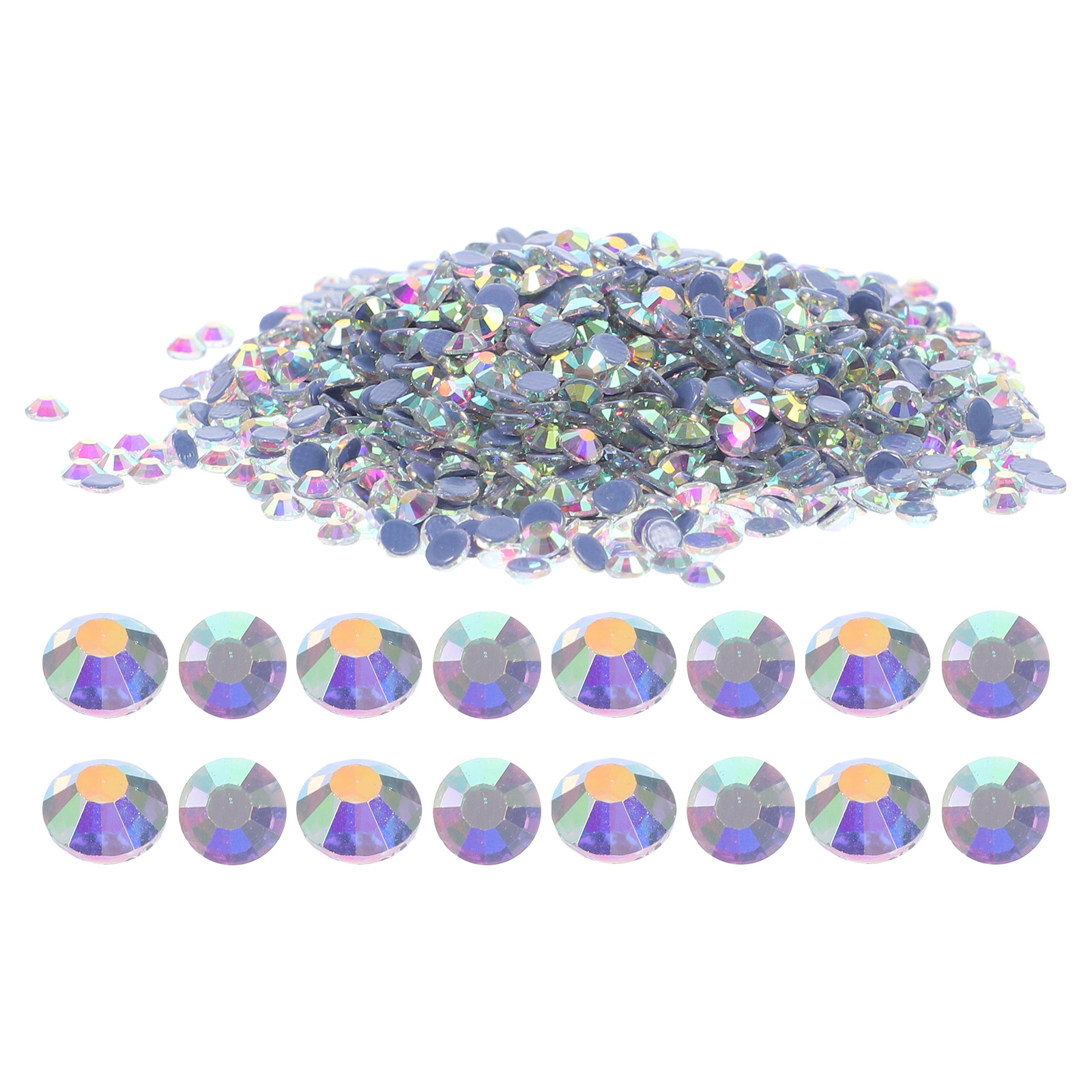 Embellishment Glue Craft - 2880개입, 열접착식 라인스톤, 평평한 뒷면의 유리