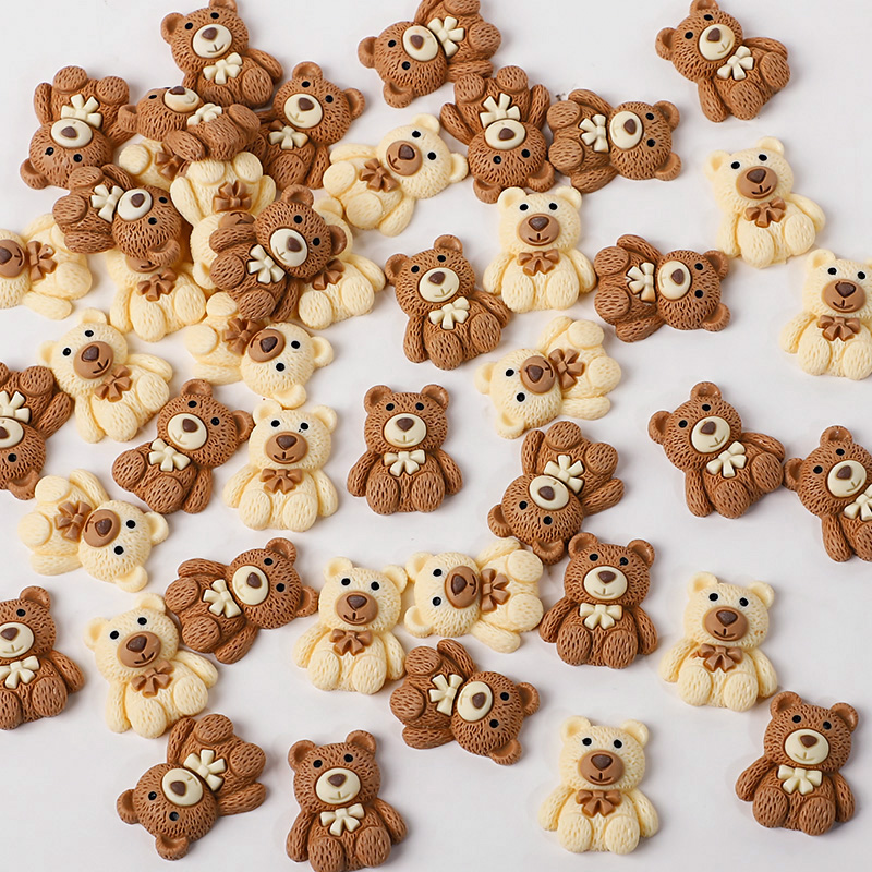Embellishments For Scrapbooking - 10/30/50pcs 수지 테디 베어 카보숑 플랫백