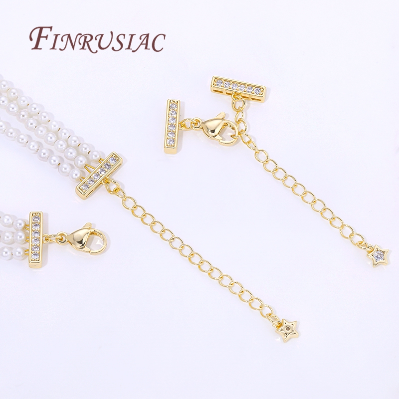 18K 금도금 3줄 진주 목걸이 연결고리, 로브스터 클 - Pearl Trim Chain 리뷰 및 가격