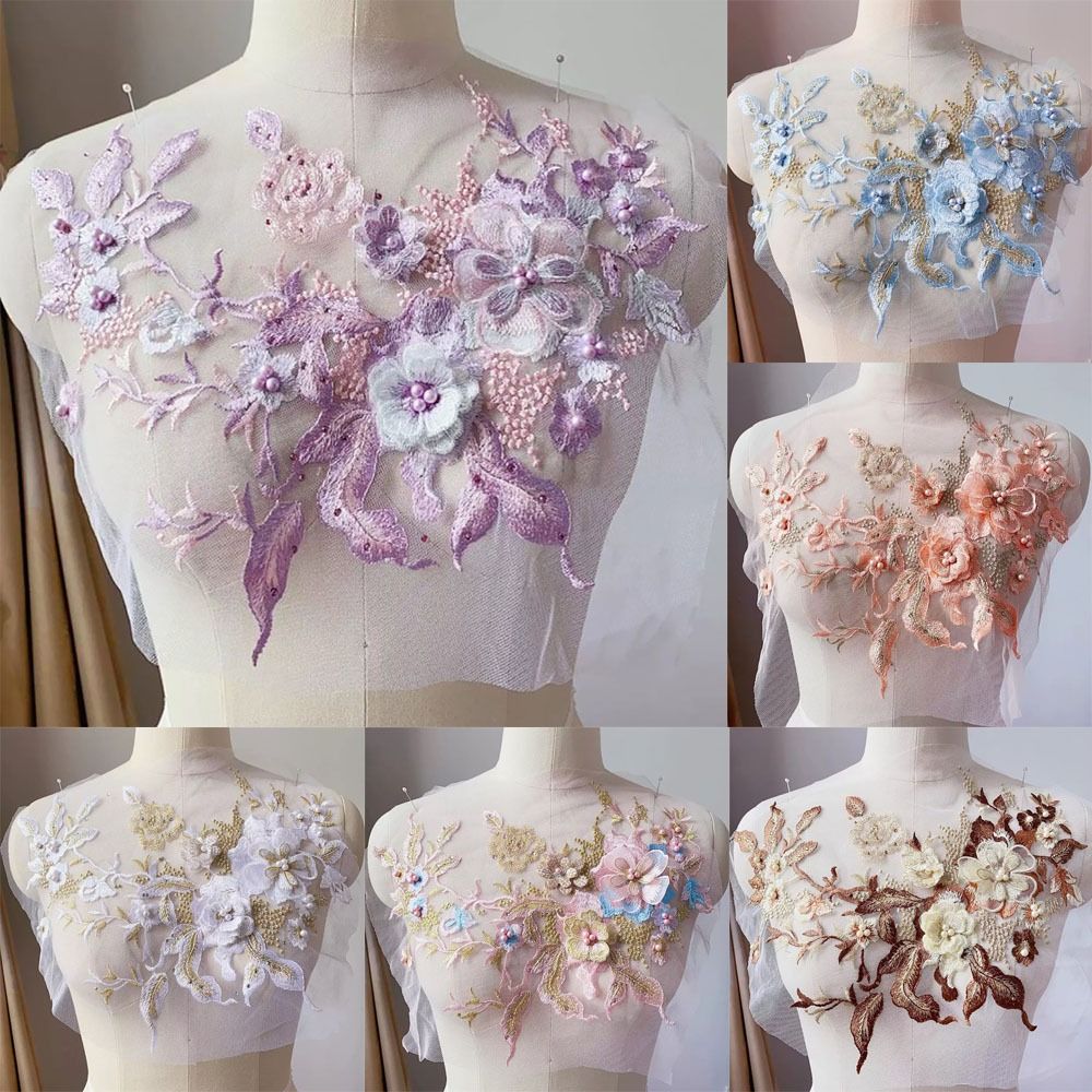 3D 꽃 페르시 레이스 직물 Applique 자수 결혼 - Embellishments For Scrapbooking 리뷰 및 가격