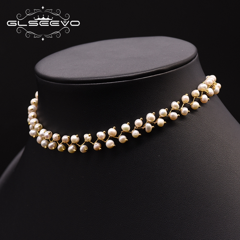 GLSEEVO 여성을위한 천연 담수 진주 초커 목걸이  - Pearl Trim Chain 리뷰 및 가격
