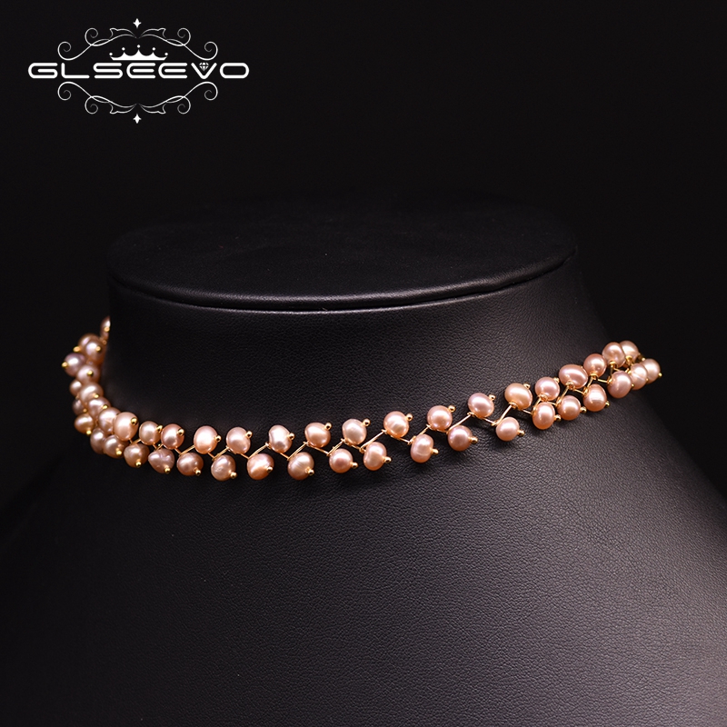 GLSEEVO 여성을위한 천연 담수 진주 초커 목걸이  - Pearl Trim Chain 리뷰 및 가격