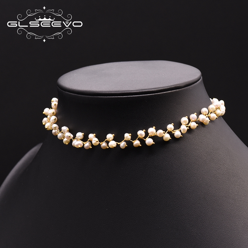 GLSEEVO 여성을위한 천연 담수 진주 초커 목걸이  - Pearl Trim Chain 리뷰 및 가격