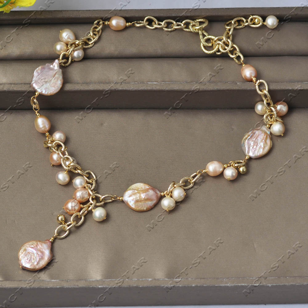 MTC·STAR 22인치 20mm 핑크색 코인 모양의  - Pearl Trim Chain 리뷰 및 가격