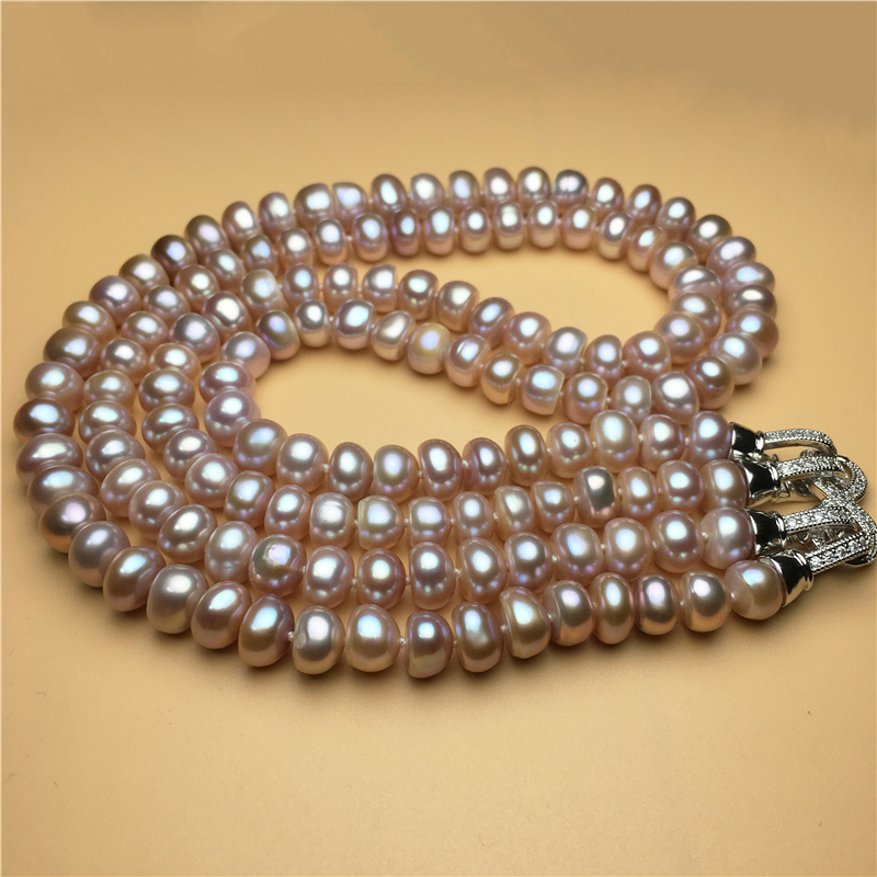 2020 진짜 천연 담수 진주 목걸이, 8-9mm 실버 - Pearl Trim Chain 리뷰 및 가격