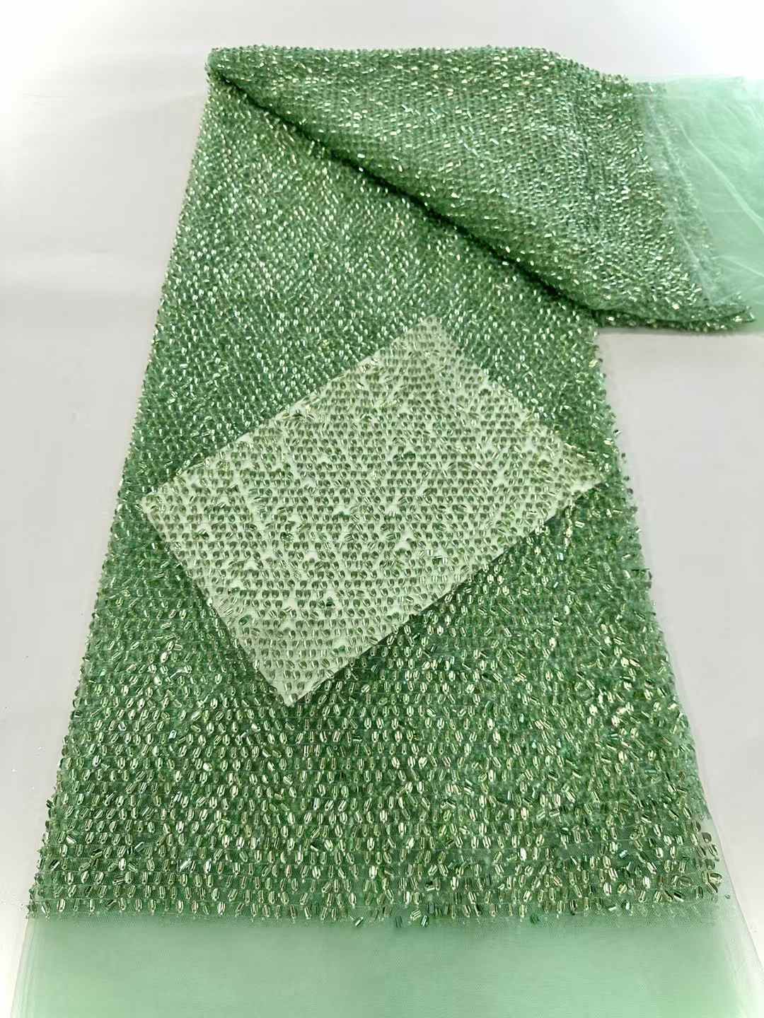 크리스탈 스팽글 자수 레이스, 비즈, 프랑스 얇은 명주 - Crystal Mesh Fabric 리뷰 및 가격