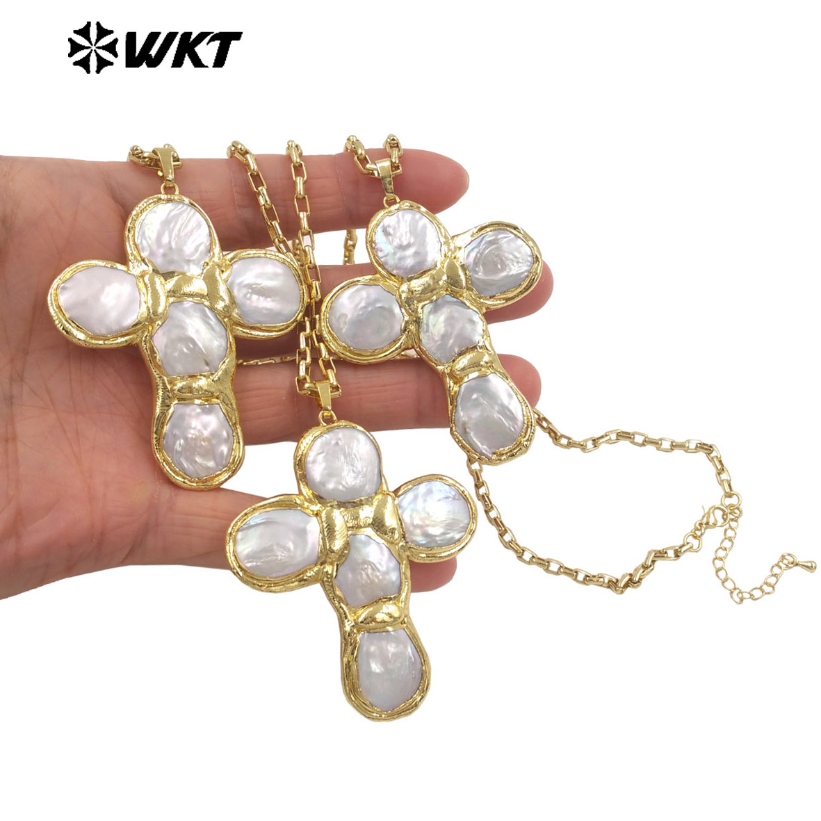 WT-JN349 최신 디자인 천연 담수 진주 십자가 모 - Pearl Trim Chain 리뷰 및 가격