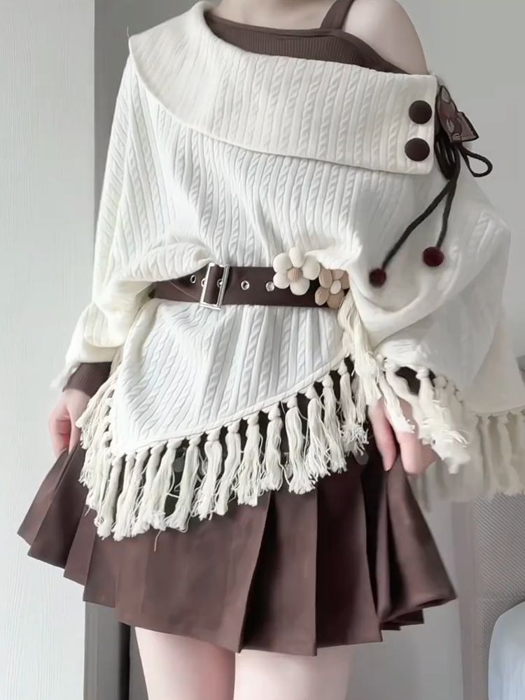 일본 빈티지 모리 케이 2피스 세트 여성 프린지 트림  - Tassel Fringe Trim 리뷰 및 가격
