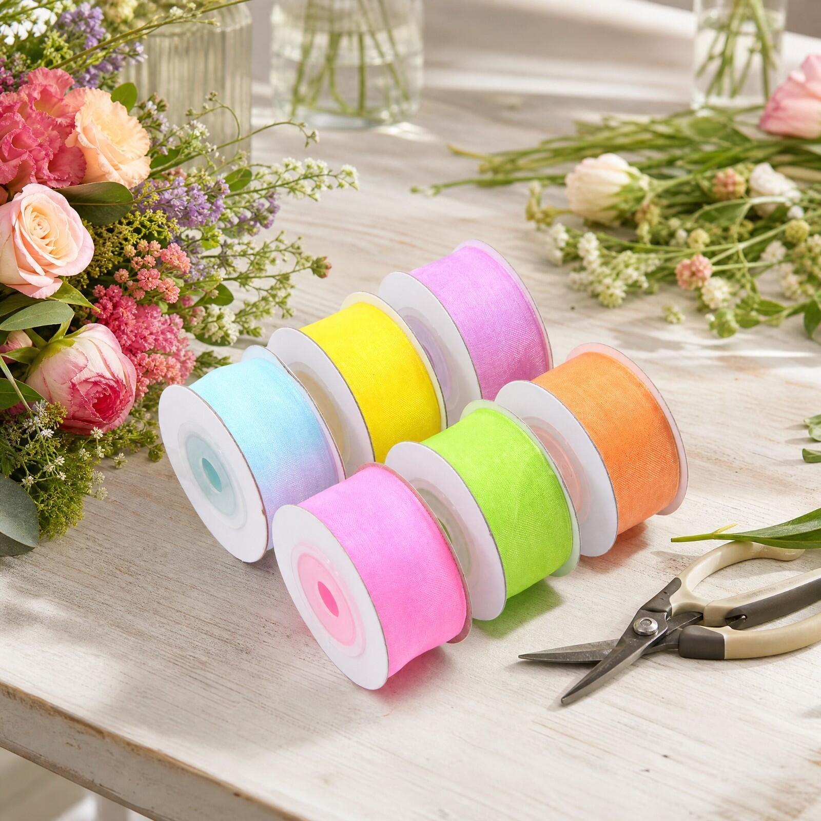 꽃 장식이나 파티 장식에 사용할 수 있는 반투명 나일론 - Organza Ribbon Spool 리뷰 및 가격