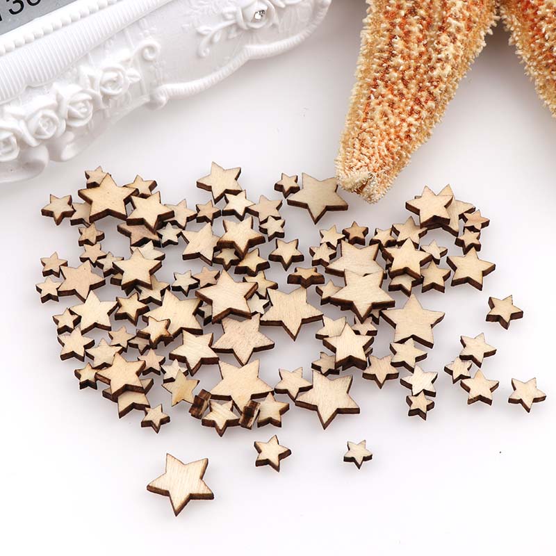 혼합 오각형 나무 칩 DIY 크기 100 개, 장식 장 - Embellishments For Scrapbooking 리뷰 및 가격