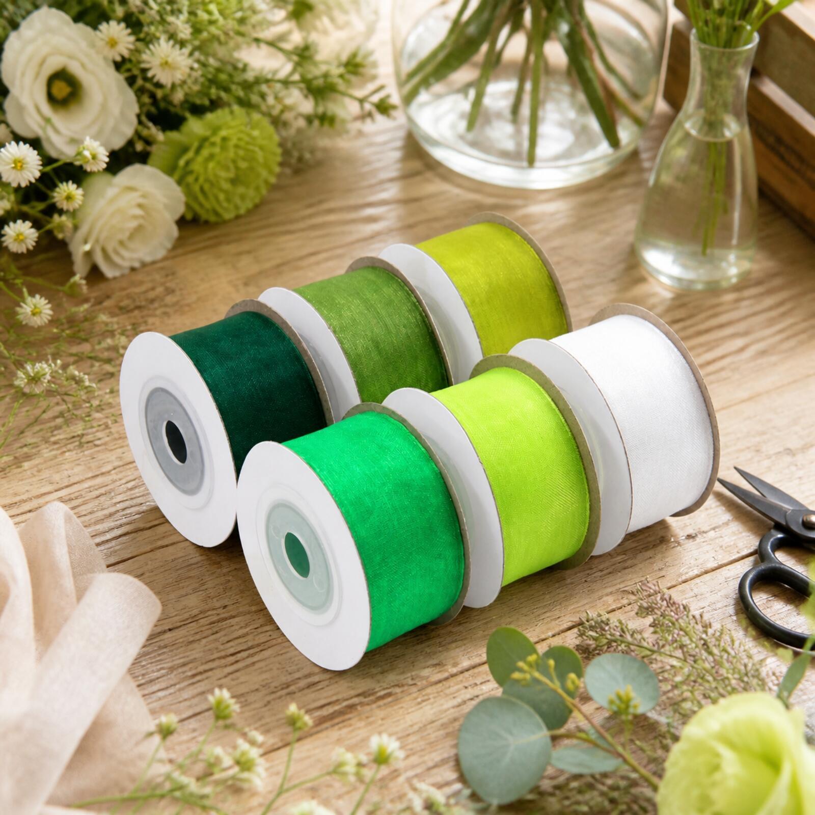 꽃 장식이나 휴일 장식에 사용할 수 있는 투명한 장식용 - Organza Ribbon Spool 리뷰 및 가격