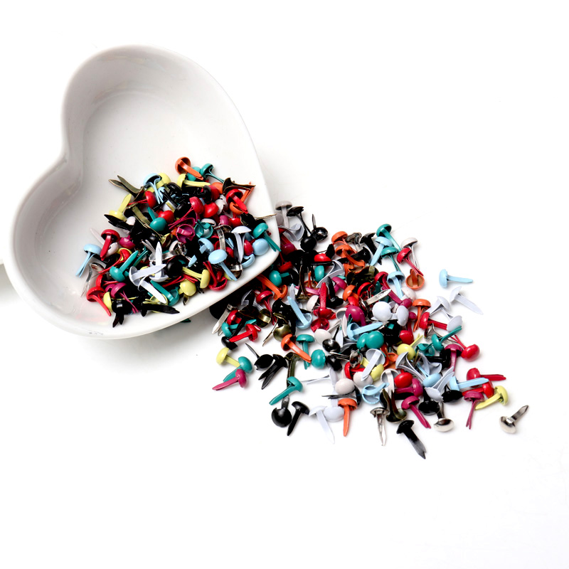 100개 혼합 멀티컬러 원형 금속 스터드 브래드 장식용 - Embellishments For Scrapbooking 리뷰 및 가격