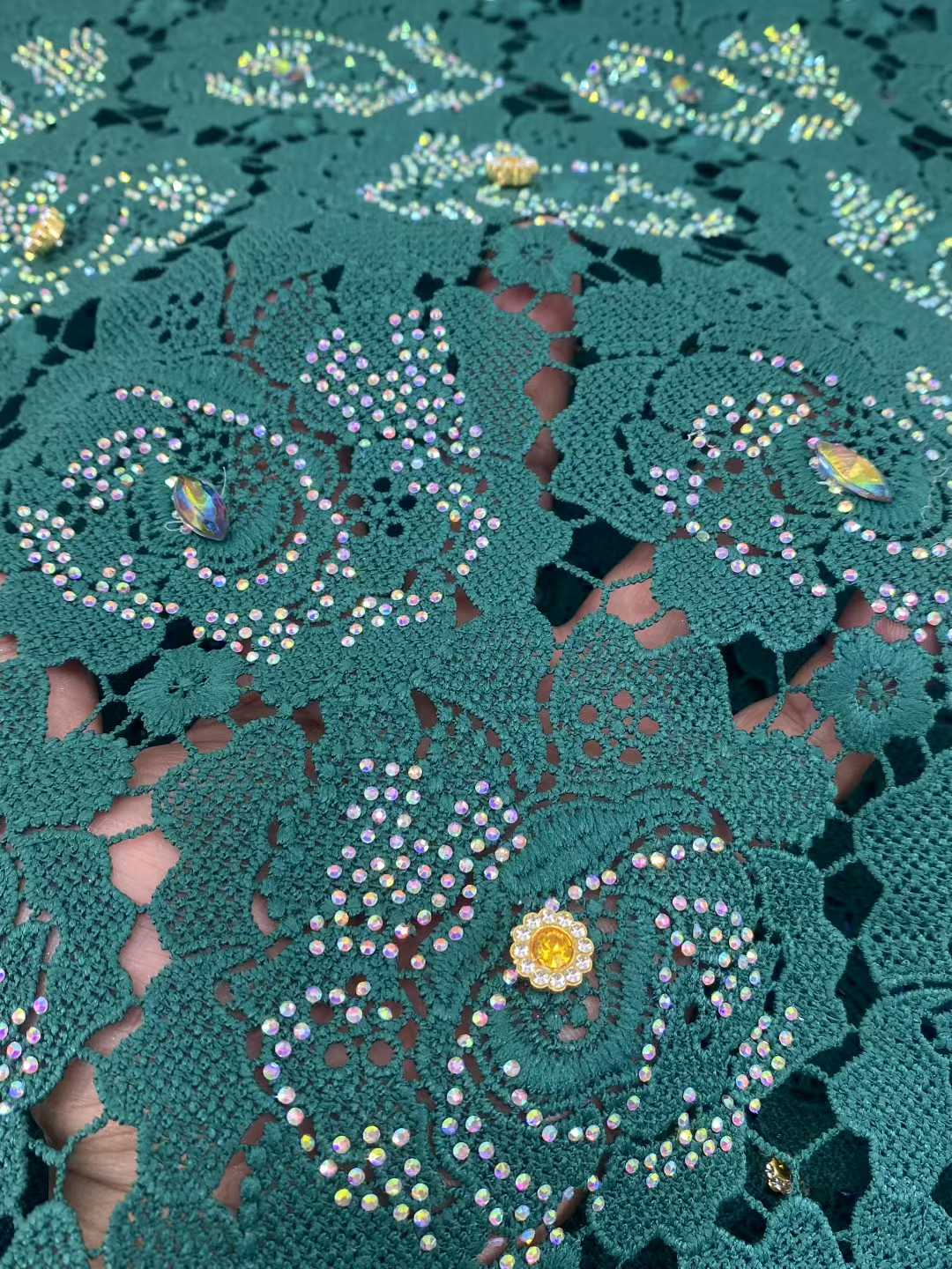 최신 코드 기퓌르 레이스 원단 크리스탈 아프리카 스톤  - Crystal Mesh Fabric 리뷰 및 가격